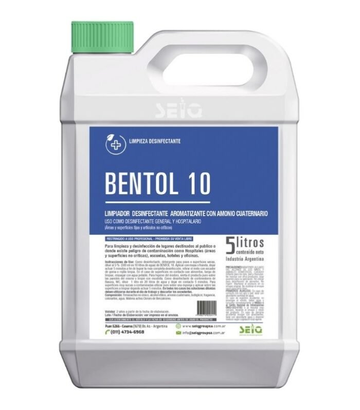 BENTOL 10 (limpiador desodorante y desinfectante) x5Lt