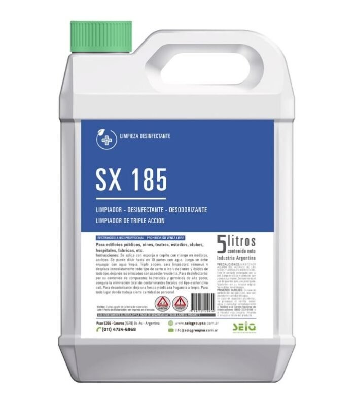 SX 185 (limpiador desincrustante, quita sarro y bactericida) x5Lt
