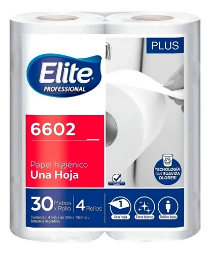 Papel Higiénico Elite PLUS 30mt 4u x12/1