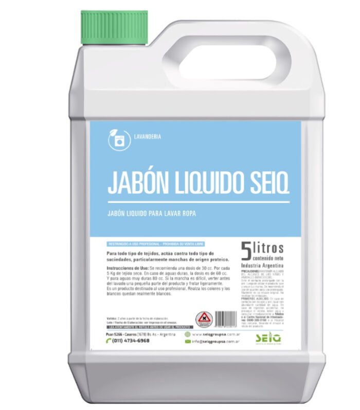 SEIQ (jabón líquido para ropa) x5Lt
